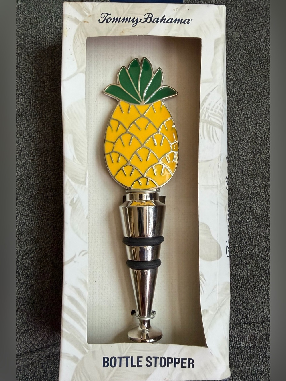 Tommy Bahama Yellow & Green Pineapple Wine Stopper